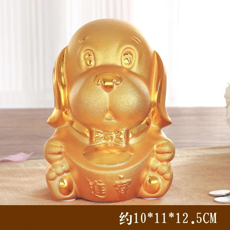 1PCS handmade ceramic cute twelve zodiac monkey chicken dog mouse dragon piggy bank home storefront front desk decoration