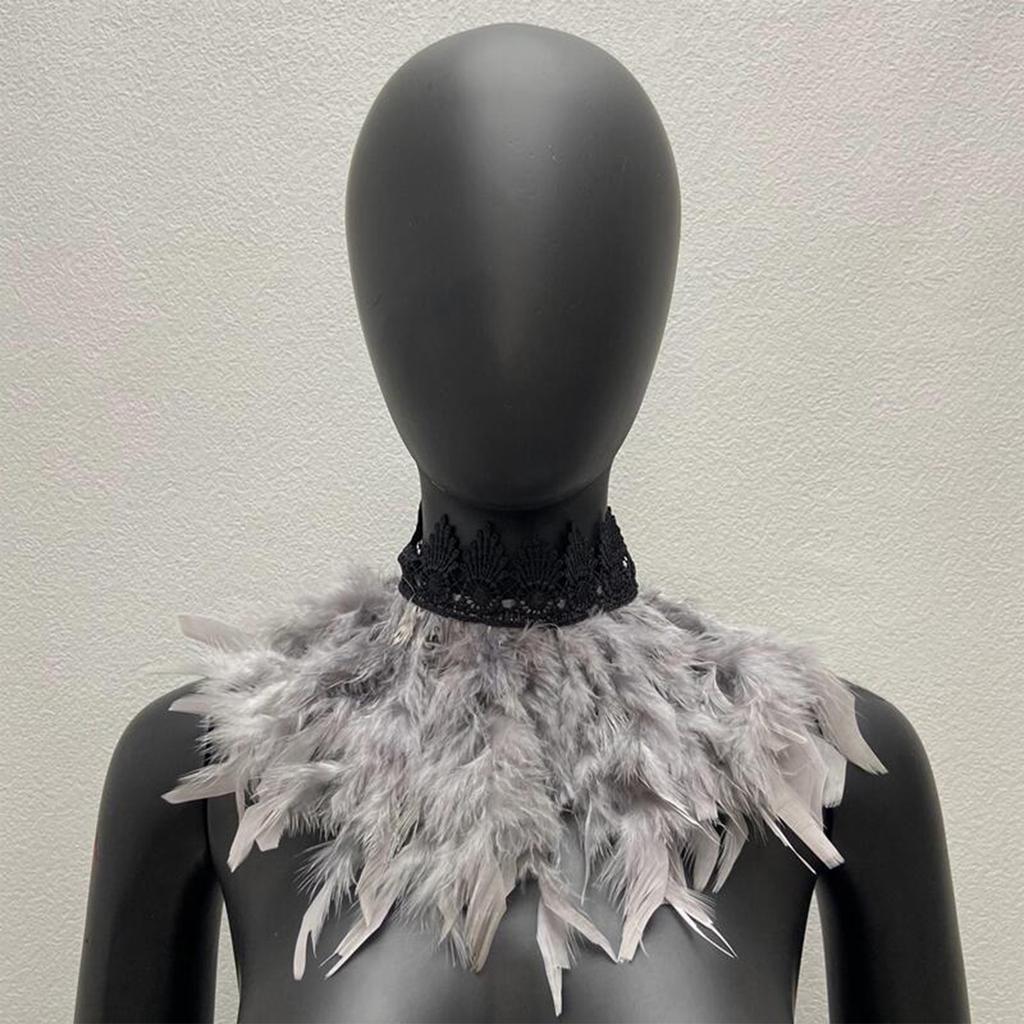 Gothic Feather Shawl Stage Makeup Ball Costume Accessories