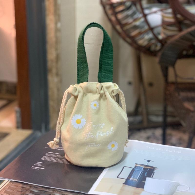 New Canvas Bundle Portable Tote Bag Thermos Cup Braised Cup Protective Bag Thermal Insulation Bucket Bag Handheld Mom Bag