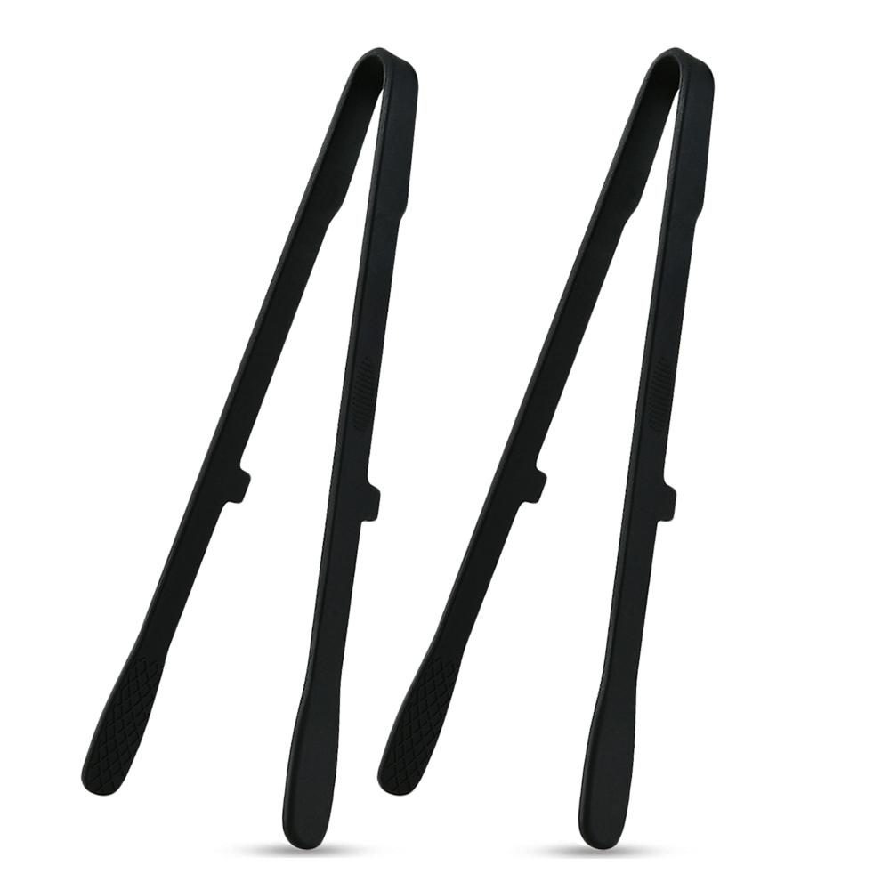 2Pcs Silicone Grill Tongs Non-Stick Food Bread Clip Heat Resistant BBQ Salad Cooking Serving Clamp Steak Pasta Clip For Kitchen