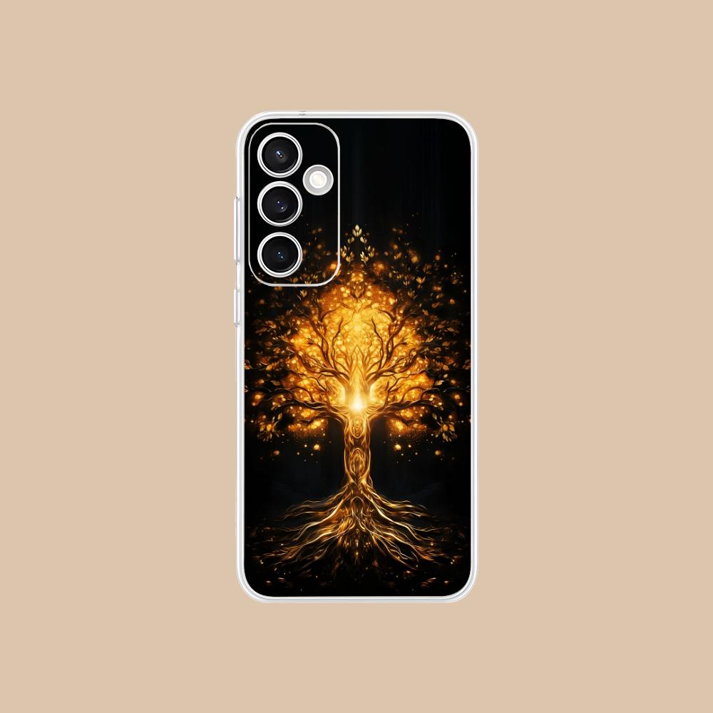 World Life Tree Mobile Phone Case for Samsung Galaxy S25 S24 S23 S22 S21Plus FE Ultra Clear Colorful Cover Smartphone Cover