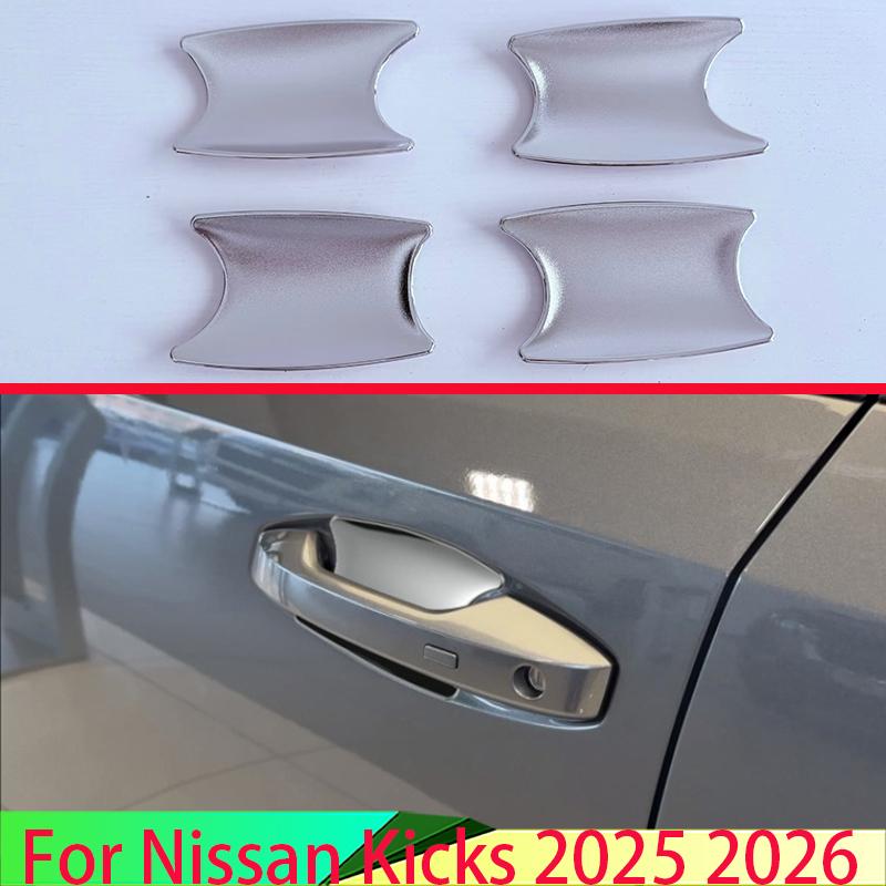 For Nissan Kicks 2025 2026 Car Accessories ABS Chrome Door Handle Bowl Cover Cup Cavity Trim Ert Catch Molding Garnish