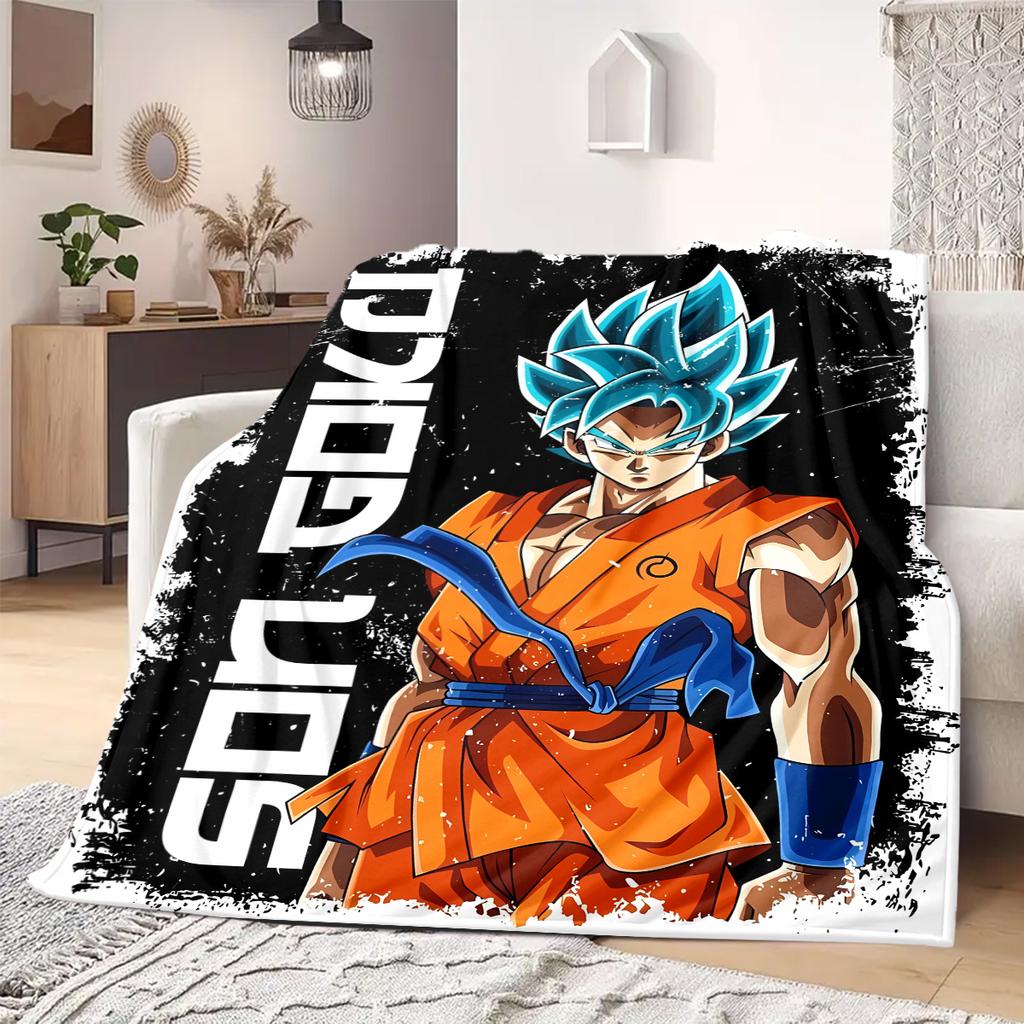 Dragon Ball Z Print Blanket Warm Comfortable Flannel Blanket Suitable for Bedrooms,Sofas, Beds,Chairs,Travel -QIAO23