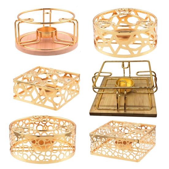 Dekoratif Mumluk Demir Çaydanlık Isıtıcı Standı Oyuk Tasarım Çaydanlık Isıtıcı Standı Tencere Kettle için Vintage Tarzı Ev Dekorasyonu