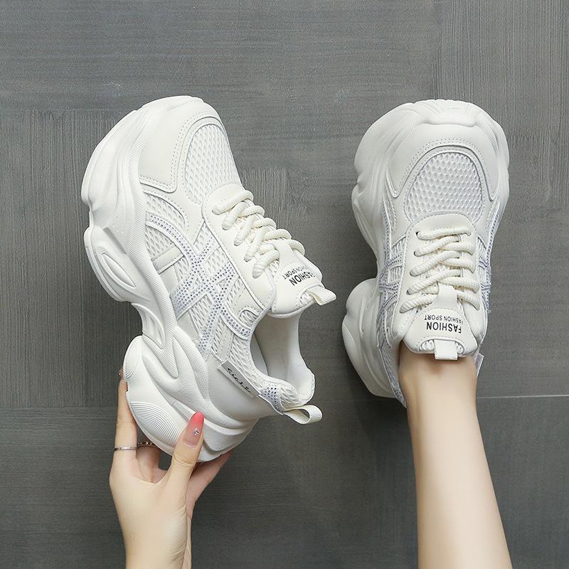 Light luxury soft-soled jogging shoes show high dad shoes women's autumn and winter new light and breathable fashion sports and leisure trendy shoes