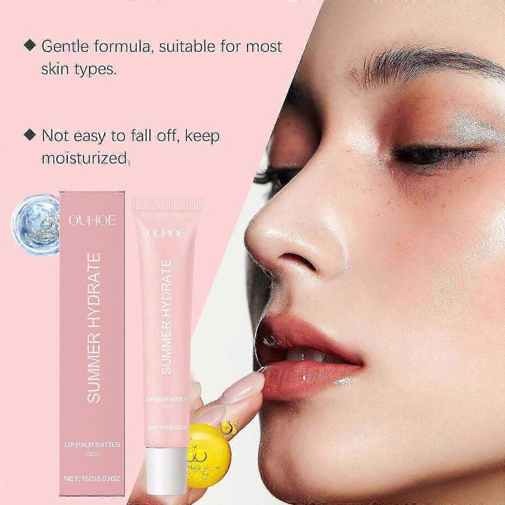 Pink Lip Balm - Moisturizing, Hydrating & Gentle Exfoliation for Soft, Smooth Lips | Travel-Friendly, Non-Sticky Lip Care for Daily Comfort