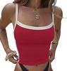 2025 Spring Women's Color Block Slimming Backless Tank Top