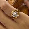 3pcs/Set Elegant 18K Gold Color Adjustable Size Threaded Ring Accessory Stylish Finger Accessories for Fashionistas