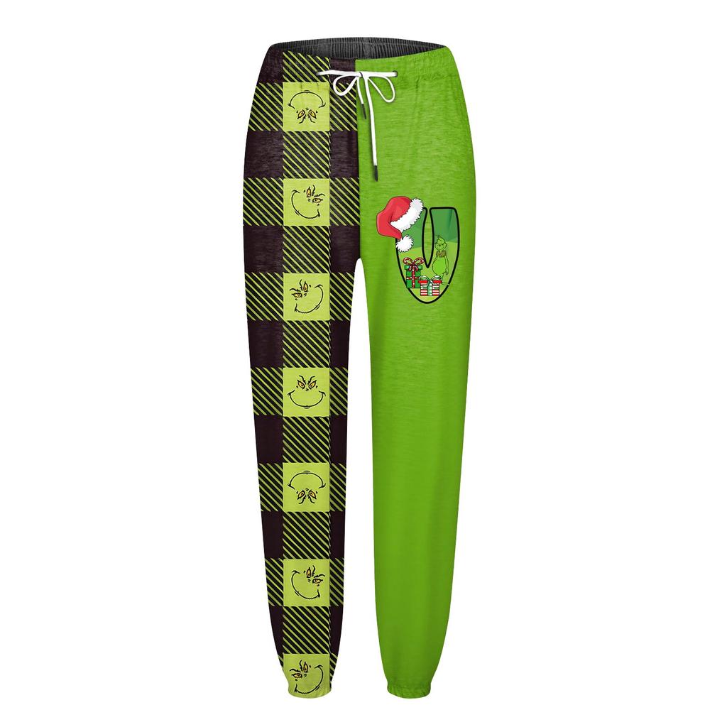 Women's Casual Fashion Christmas Printed Casual Sweatpants Elastic Waist Drawstring Pants