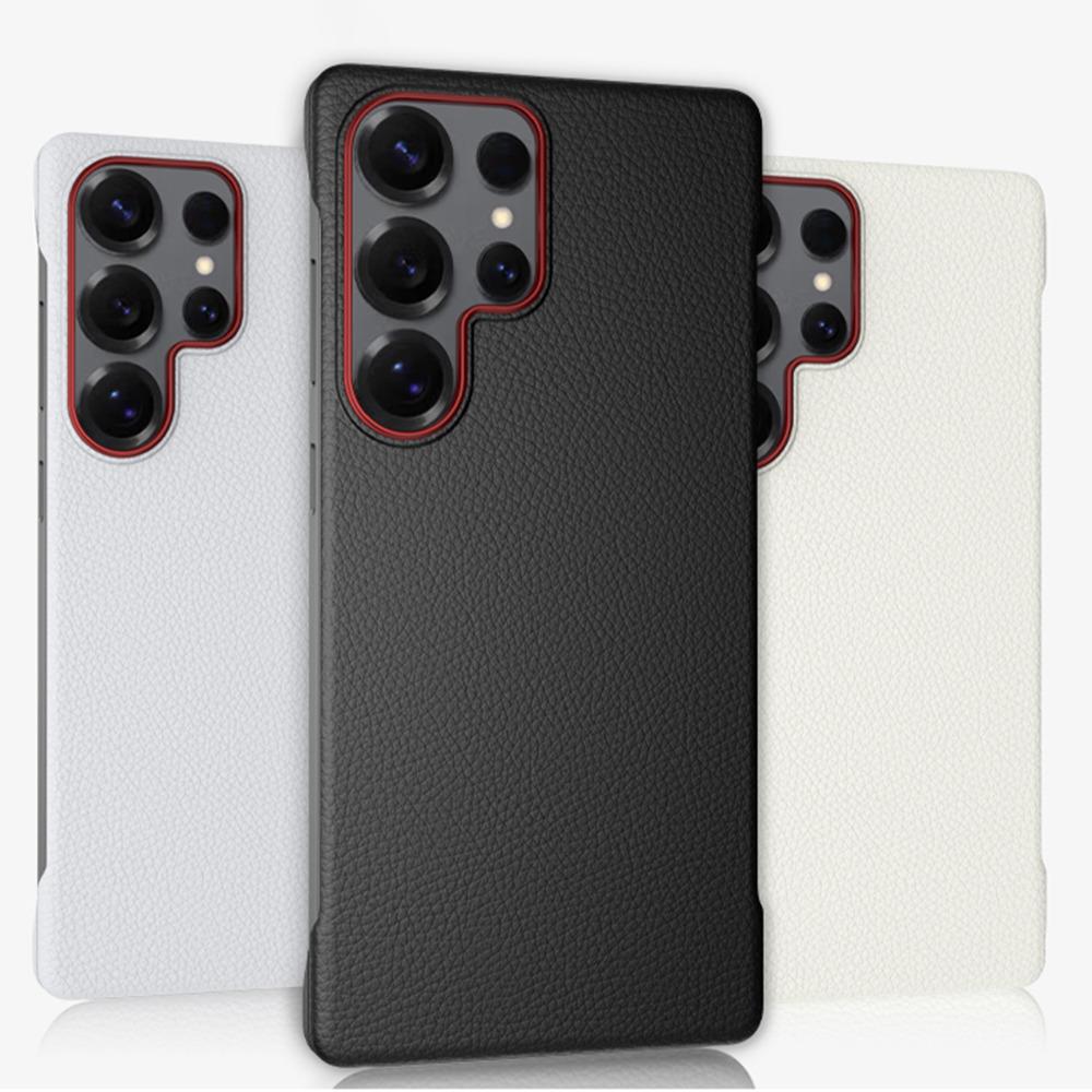 For Samsung Galaxy S25 Ultra Case Borderless Slim Anti Drop Leather Texture PC Phone Back Cover