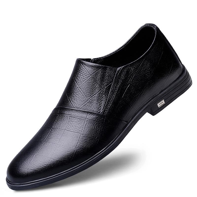 Men s Plus Size Slip-On Leather Loafers, Soft Sole Formal Business Shoes 36