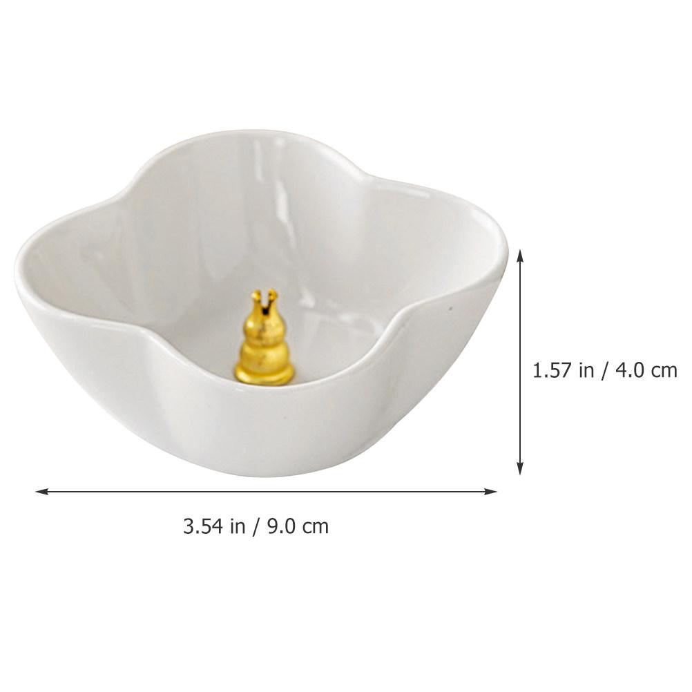 Four Leaf Ceramic Incense Stick Burner Compact Decorative Censer Ornament Incense Holder for Home Office Bedroom Aroma