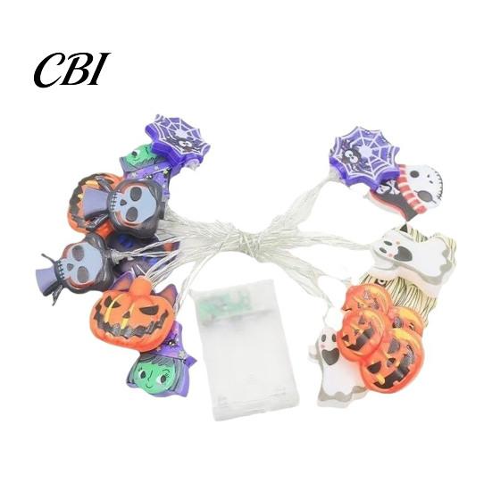 Festival Atmosphere Lights Halloween String Lights, 10/20 LED Spooky Pumpkin Ghost Fairy Light, Battery Energy Saving Holiday Lamps Operated