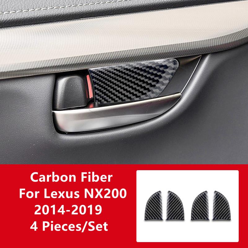 Car Door Handle Windows Control Panel Decorative Cover Trim Strips Carbon Fiber Sticker For Lexus NX200 Car Interior