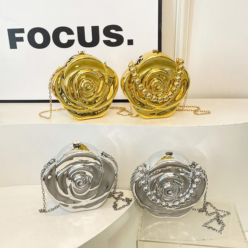 Acrylic Box Bag for Women 2025 Niche Floral Design Unique Elegant Handheld Evening Bag