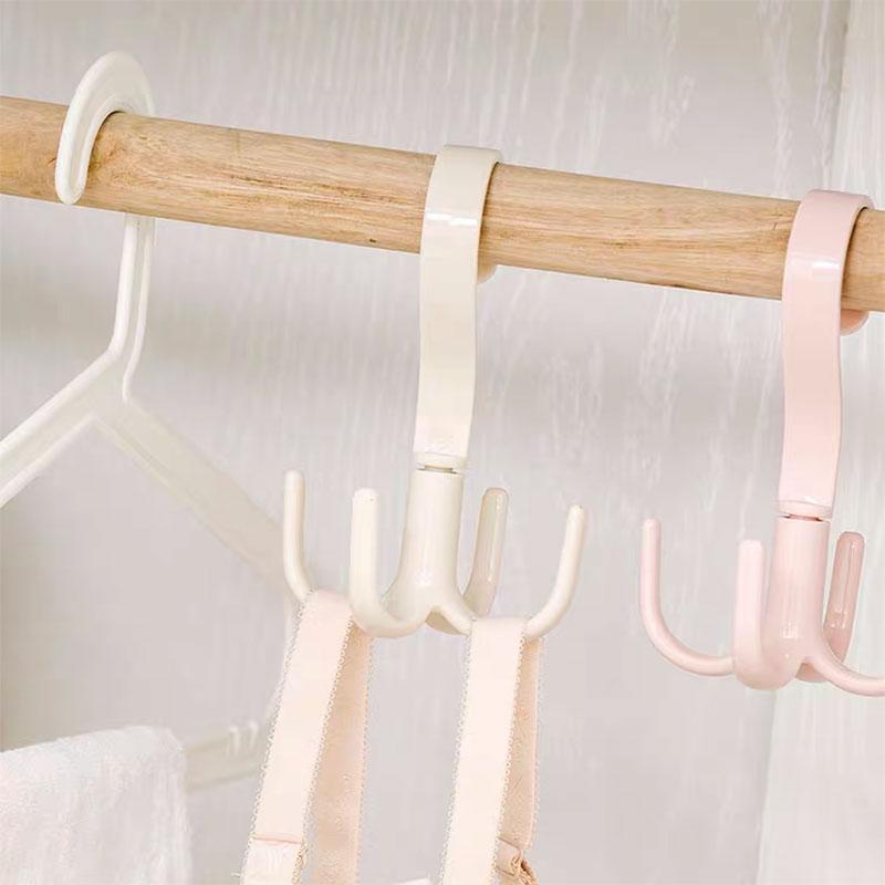 3PCS Creative Multifunctional Rotatable Four Claw Hooks Coat Hanging Bags Scarf Wardrobe Storage Hangers Doorway Hangers Bags