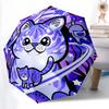 1 Stück Lila Katzen Fantasy Kätzchen Automatischer Öffnungs-/Schließschirm, 8-Speichen stabile Struktur, Tragbarer Reiseschirm, Partys, Tägliche Nutzung, 13