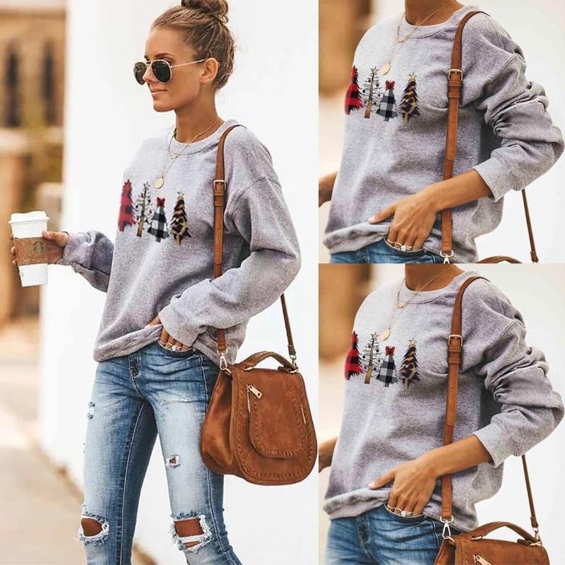 Cozy Womens Christmas Sweatshirt Long Sleeve Jumper Blouse Perfect For Holiday Celebrations