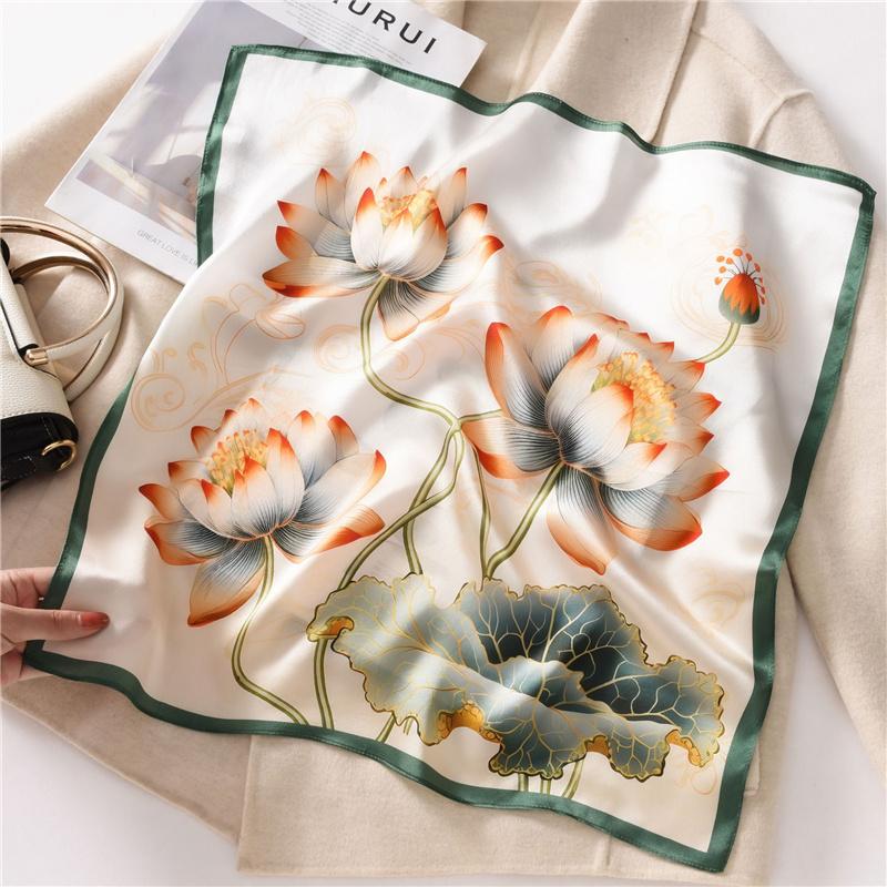 53x53cm 100% Maulbeerseide Schal Luxus Quadratisches Haarband Elegantes Kopftuch Halstuch Sonnenschutz Schal für Damen