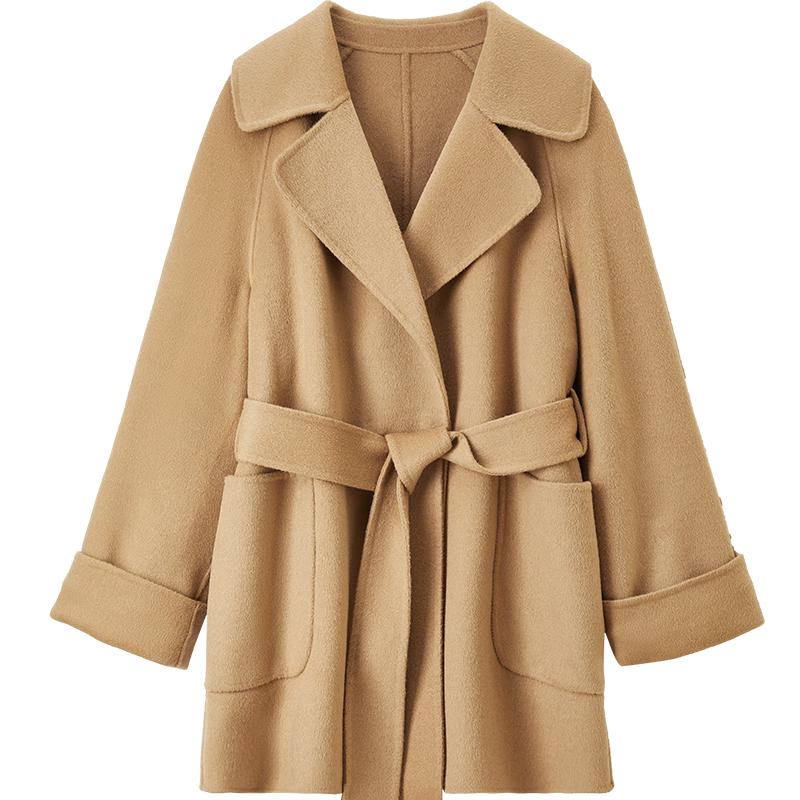Women's 100% Wool Commuter Style Double-Sided Mid-Length Coat