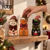 Christmas Cat Ornaments 3Pcs Wooden Tabletop Decor, Rustic 2D Figurines with Xmas Indoor Winter Home Decorations Hat, Santa & Gingerbread Patterns for