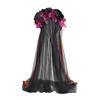 Gotisches Blumenhaarband mit Schleierband für Frauen Cosplay Party Kostüm Tag der Toten Kopfschmuck Feiertagsaccessoires