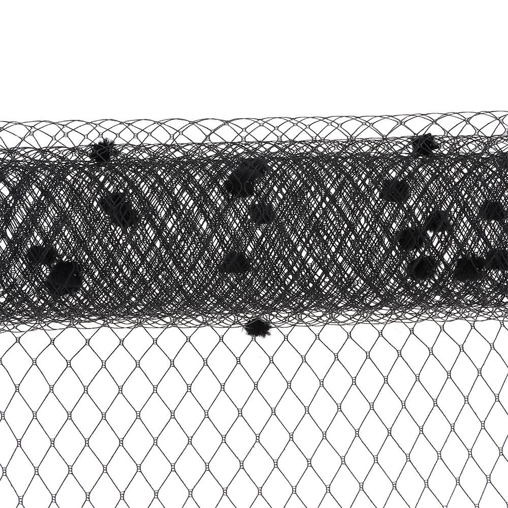 Black Birdcage Veil Netting Fabric Mesh Hat Veil  For Bride's Headdress Veil Making