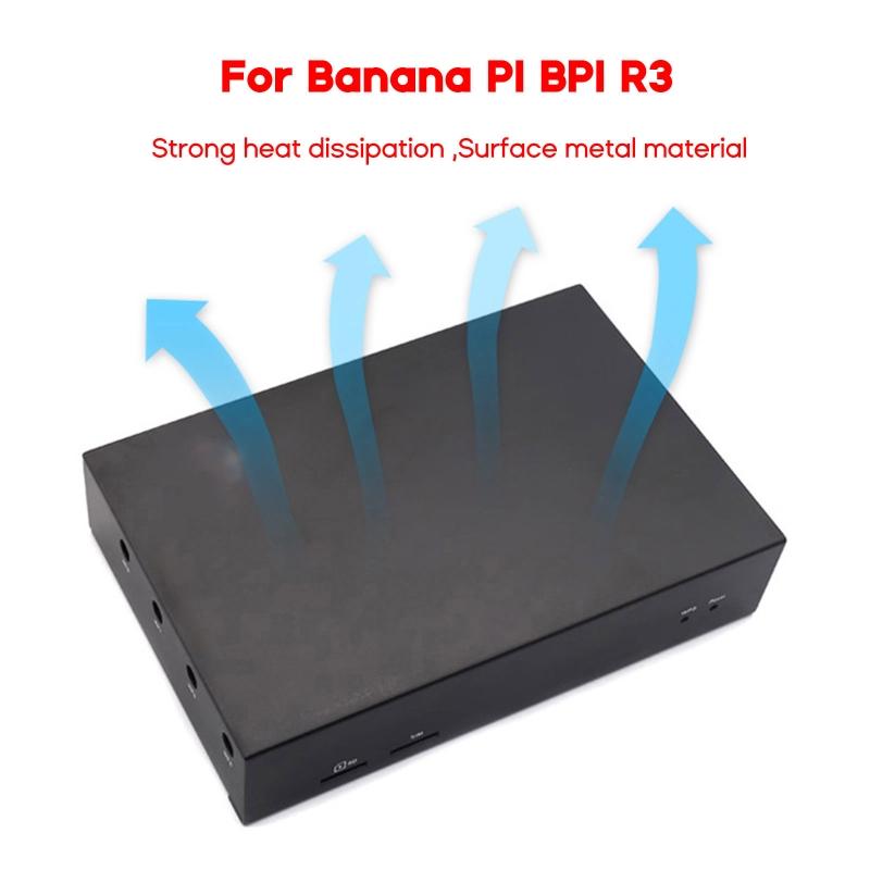Metal Case- Box For Banana Pi BPI R3 Cooling Metal  CPU- Heatsink Protective Box for Banana Pi BPI R3