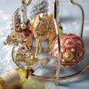 Golden Deer Ornaments Set of 2 Christmas Tree Decorations Reindeer Gold Stylish Cute Sparkly