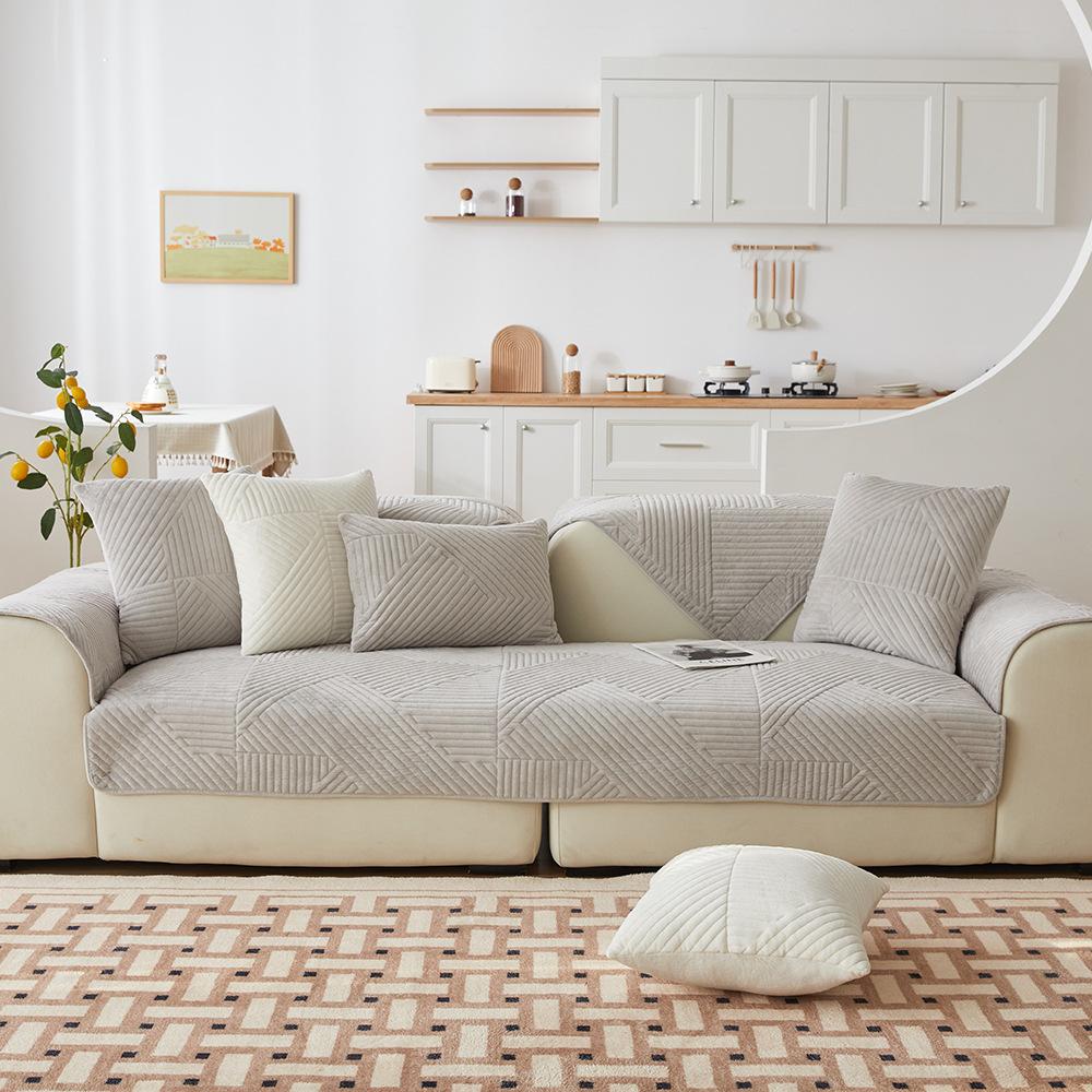 

Хрустальный бархатный чехол для дивана, детский коврик для собаки, кресла, защита для мебели, нескользящие современные чехлы для диванов, чехлы для гостиной 70x70cm 1pcs светло-серый