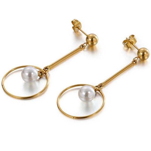 

Серьги из нержавеющей стали Кристаллы из Австрии 2 цвета Подходят женщинам и женщинам Как сладкие подарки золотистый