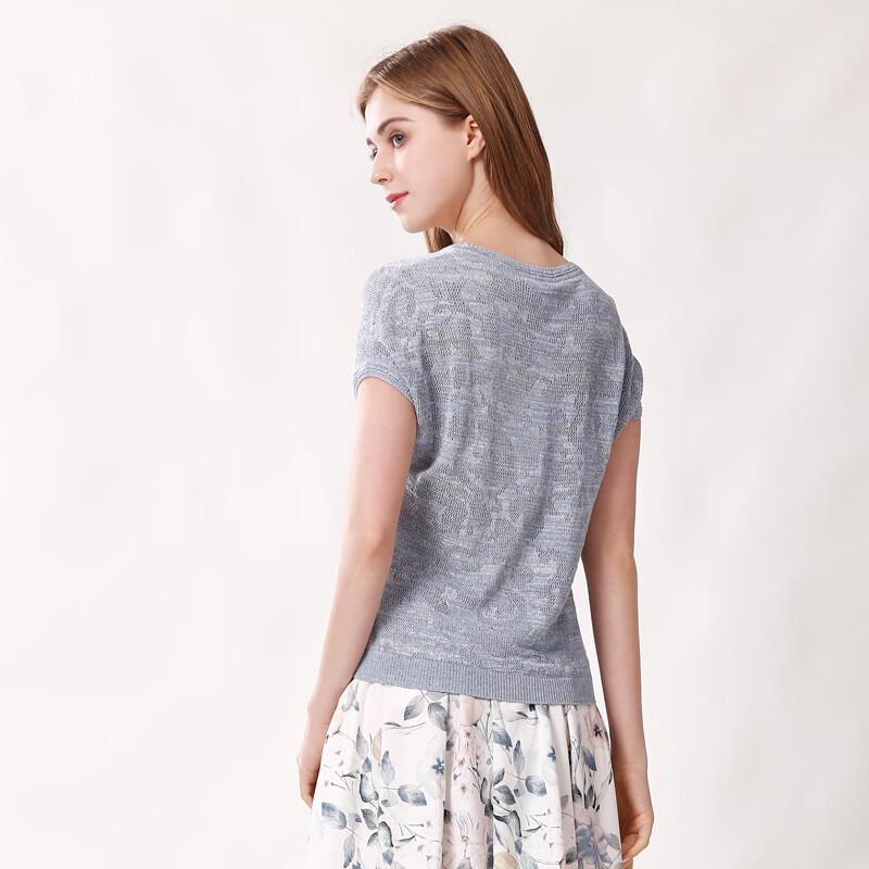 Anlom Women's Thin Round Neck Short Sleeve Knit Top