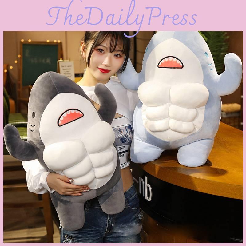 Shark Plush Muscle Stuffed Toy Animal Doll Room Decoration Kid Gifts Birthday