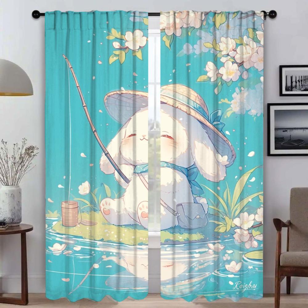 The Lotus Pond Cools Itself Kitchen Curtains for Living Room Blackout Curtain for Room 2 Panel Home Interior Curtains Shades