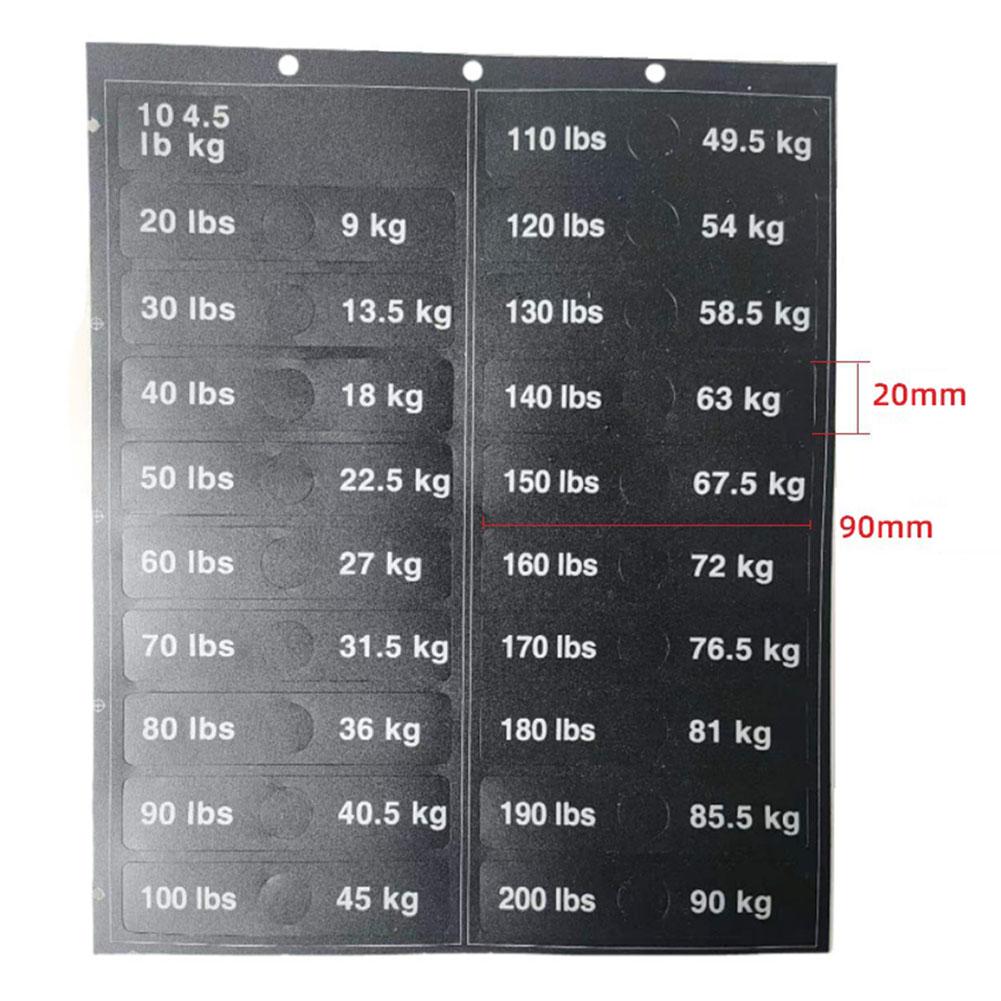 Gym Weight Plate Stickers Essential Labels for Easy Weight Identification