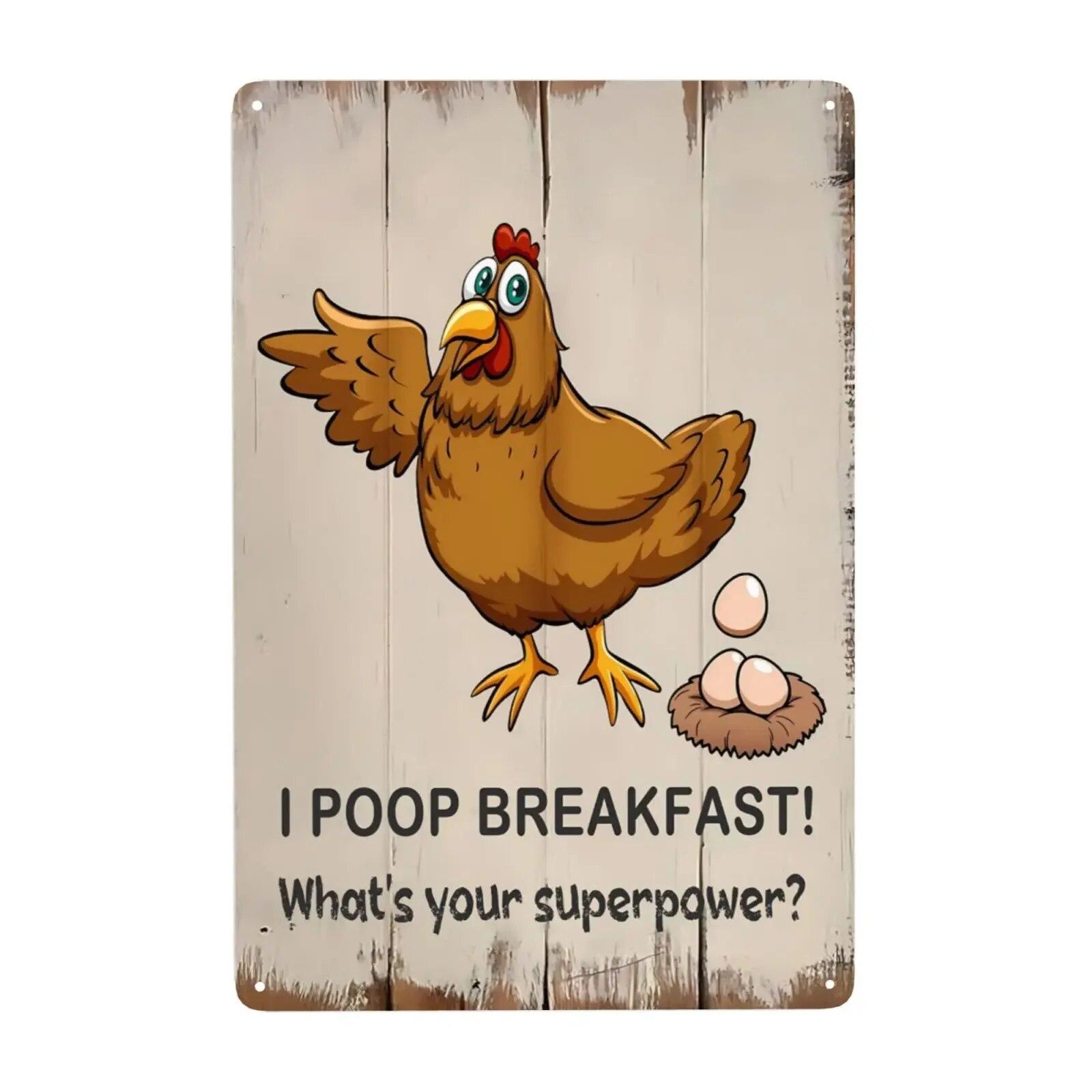 

1шт, вінтажна металева табличка Chicken Stop Staring At My Cock Декор курятника для дому, ферми та кухні 8x12 дюймів 20x30cm