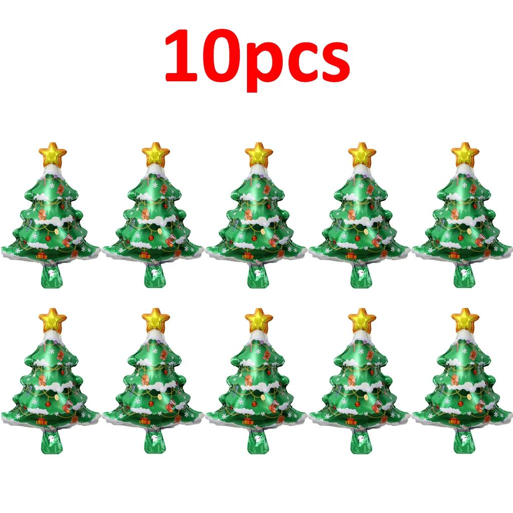 15-1PCS Christmas Balloons Aluminum Foil Small Balloon Toy Xmas Tree Gingerbread Man Santa Birthday Party Holiday Decoration