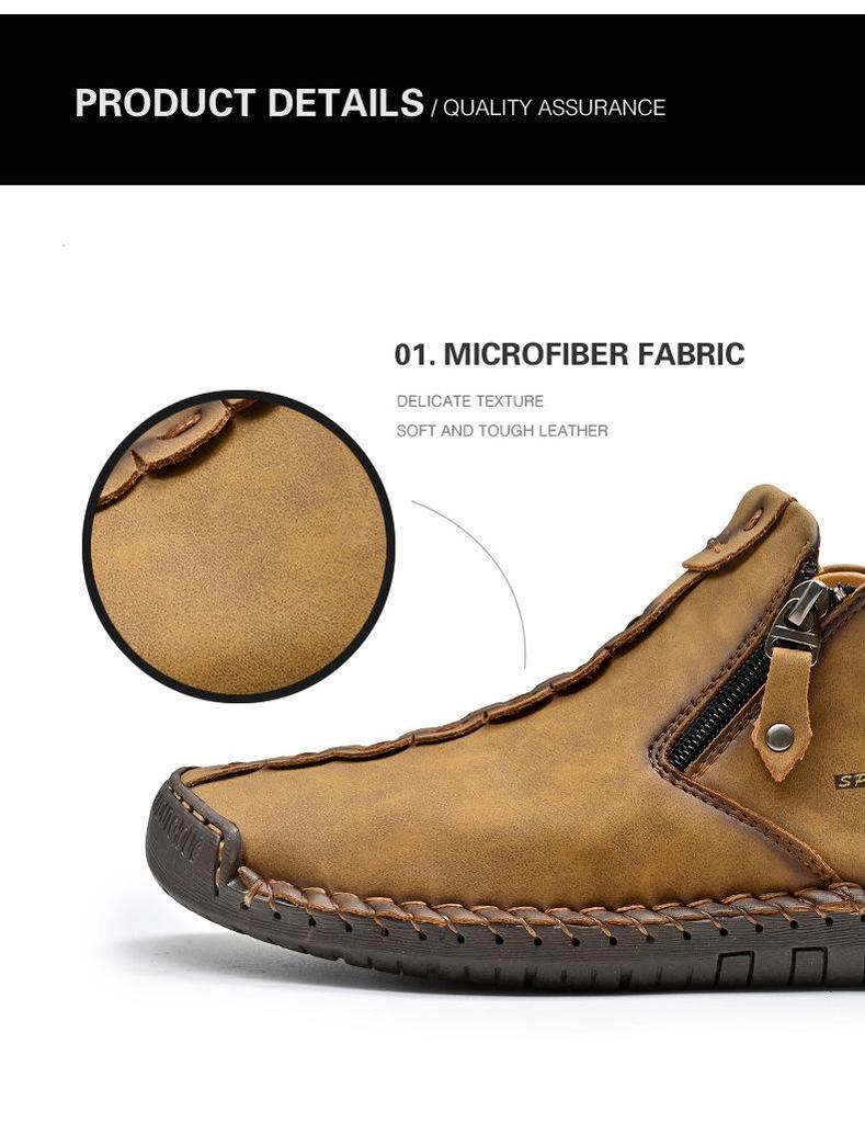 Herren Übergröße Reißverschluss Martin Boots - Herbst/Winter Lässig Outdoor Handgefertigt Genähte Stiefel