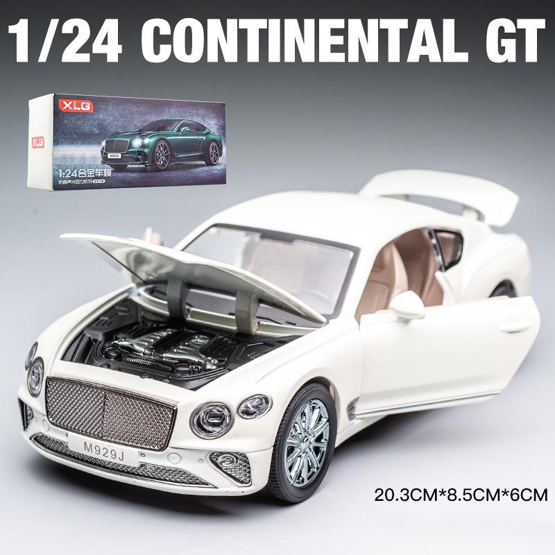 1/24 Scale Bentley Continental GT Diecast Car Model Toy, Pull Back Toy Vehicle with Sound and Light for Kids Toddler Boys Girls Gift Collection