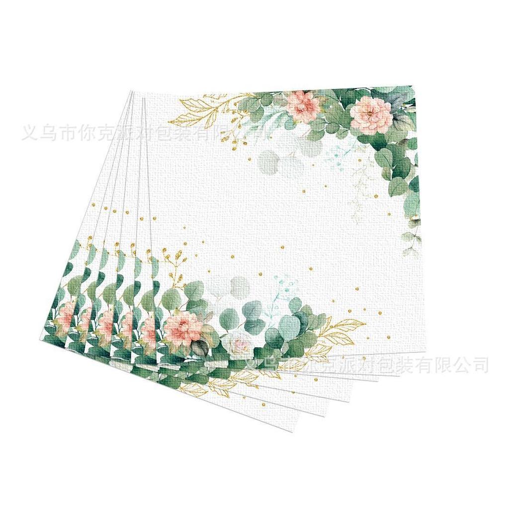 Sage Paper Plates, Eucalyptus Leaf Plates, Flower Disposable Paper Cups, Tissues, Tablecloths, Wedding, Birthday and Party Tableware