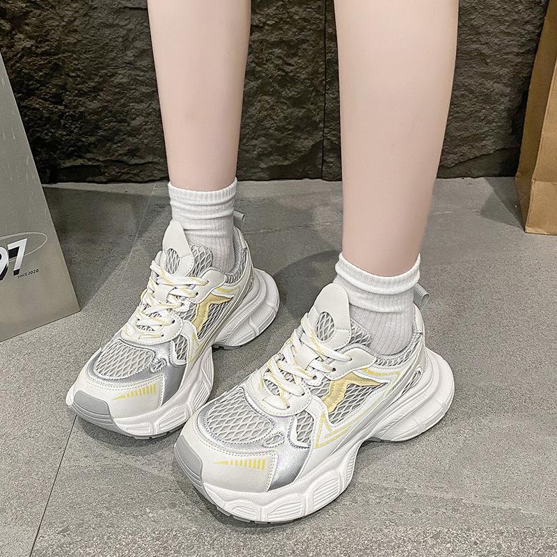 Women's new spring and summer mesh casual running sneakers versatile thick-soled breathable shoes ins tide