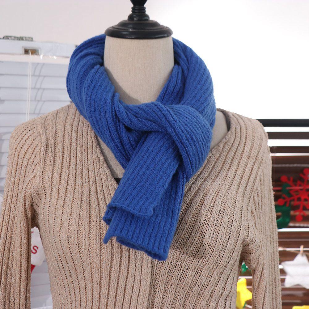Imitation Cashmere Solid Color Scarf Keep Warm Wool Shawl Knitted Scarves Clothing Accessories