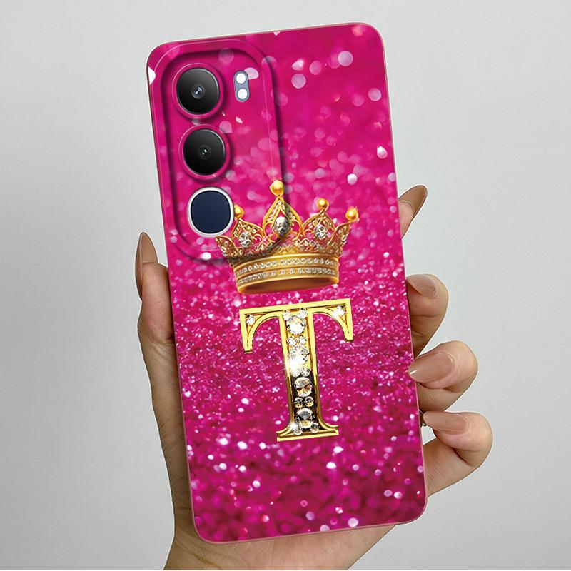 Pro Vivo Y19s 4G Pouzdro Koruna Počáteční Písmeno Měkký Silikonový Ochranný Zadní Kryt Pro Vivo V2419 Coque pro VivoY19S Y 19 s Fundas