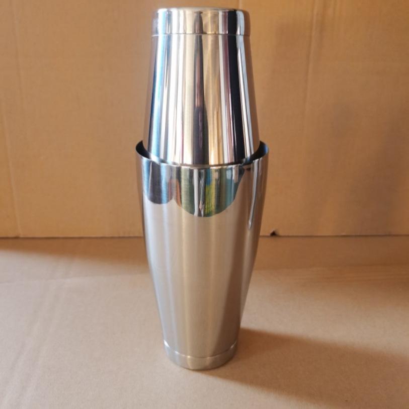 Boston Stainless Steel Cocktail Shaker Set - 800/600ml, 304 Grade, 2-Piece