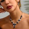 Latest Stylish Design Fancy Wedding Party Crystal Necklace Jewellery Set for Women