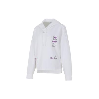 Heart Logo Printed Sports Hoodie Women Hoodies White H50247