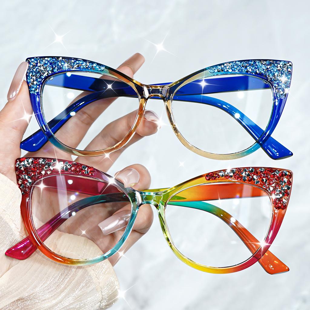 Chic Retro Cat-Eye Glasses for Women Men Full Frame Fashion Glasses Decorative Daily Wear