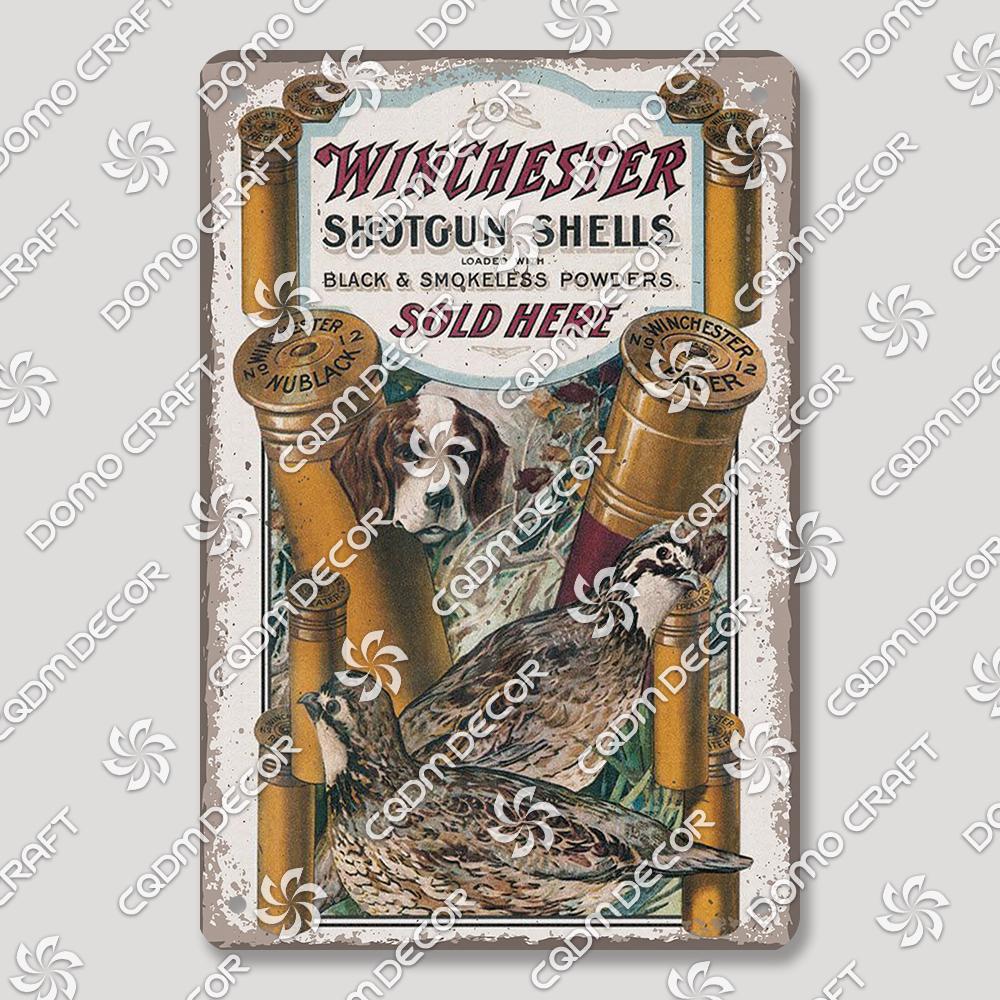 Hunting Metal Tin Signs, Ranger Shotgun Shells Vintage Poster, Retro Duck Elk Bear Metal Plaque, Club Farmhouse Home Wall Decor