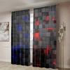 2 Pieces, Abstract Geometric Cube Curtains - Semi Blackout - Very Suitable for Living Room, Bedroom, Kitchen, Home Decoration