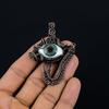 Evil Eye Pendant, 999 Copper Wire Wrapped Gemstone Jewelry, Handmade Pendant, For Mother Day